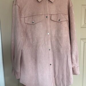Women's Pink Faux Suede Jacket